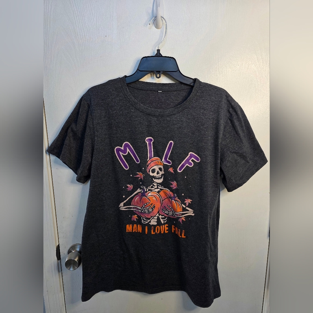 *3 FOR $12* Gray MILF Graphic Short Sleeve Tee